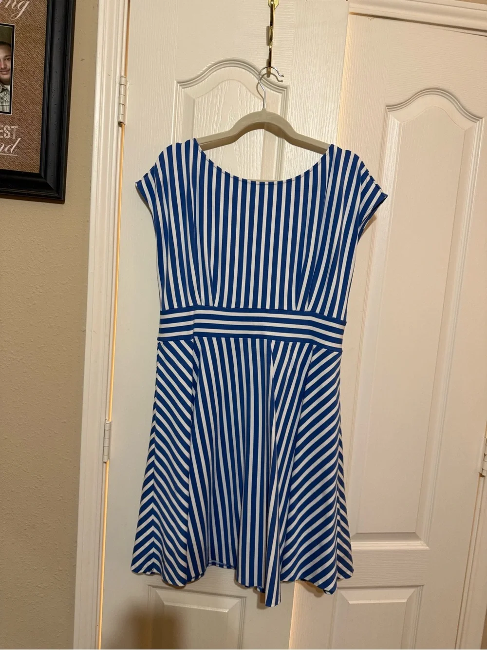 kate spade Blue and White Striped Fit-and-Flare Dress